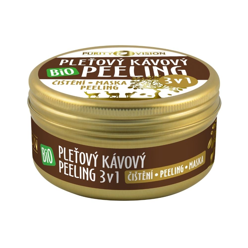 Βιολογική μάσκα peeling προσώπου 3σε1 με καφέ 70 ml