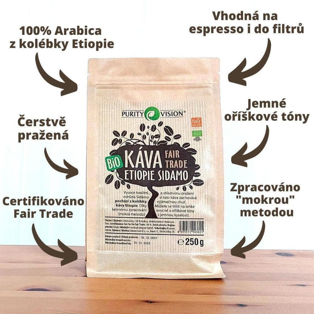 Βιολογικοί κόκκοι καφέ Fair Trade Αιθιοπία Σιντάμο 500 γρ